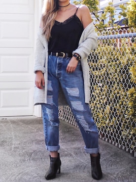 「brandymelville」｜「アイテム（アクセサリー）」を使った、Sophie Leungさん（レディース・163cm）の冬コーディネート