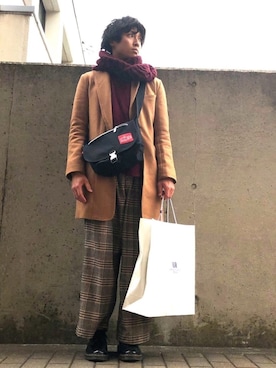 「アイテム（ブルゾン）」を使った、いくたどんさん（メンズ・168cm・10代）の冬コーディネート
