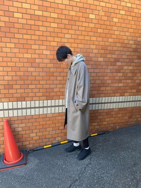 「アイテム（ステンカラーコート）」を使った、takumaさん（メンズ・178cm・20代）の秋コーディネート