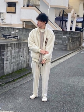「WYM LIDNM（ウィム バイ リドム）のMILANO RIB HEAVY WEIGHT PO KNIT（ニット/セーター）」を使った、takumaさん（メンズ・178cm）の冬コーディネート