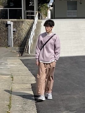 「WYM LIDNM（ウィム バイ リドム）のMILANO RIB HEAVY WEIGHT PO KNIT（ニット/セーター）」を使った、takumaさん（メンズ・178cm）の春コーディネート