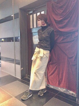 muramotoさんの「ピースダイ ドローストリングスカート#」を使ったコーディネート