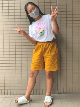 「ラブアンドピース2020」｜「アイテム（サンダル）」を使った、青空さん（レディース・150cm）の秋コーディネート