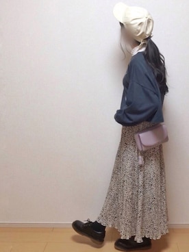 「アコーディオンプリーツ」｜「アイテム（スカート）」を使った、yurieさん（レディース・156cm）の春コーディネート