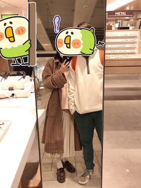 「ehka sopo（エヘカソポ）のアイテム（ステンカラーコート）」を使った、jujuziさん（レディース・158cm）の冬コーディネート