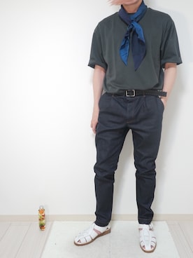 「MB（エムビー）のアイテム（デニムパンツ、ブルー系）」を使った、n6kbnovaさん（メンズ・171cm）の夏コーディネート