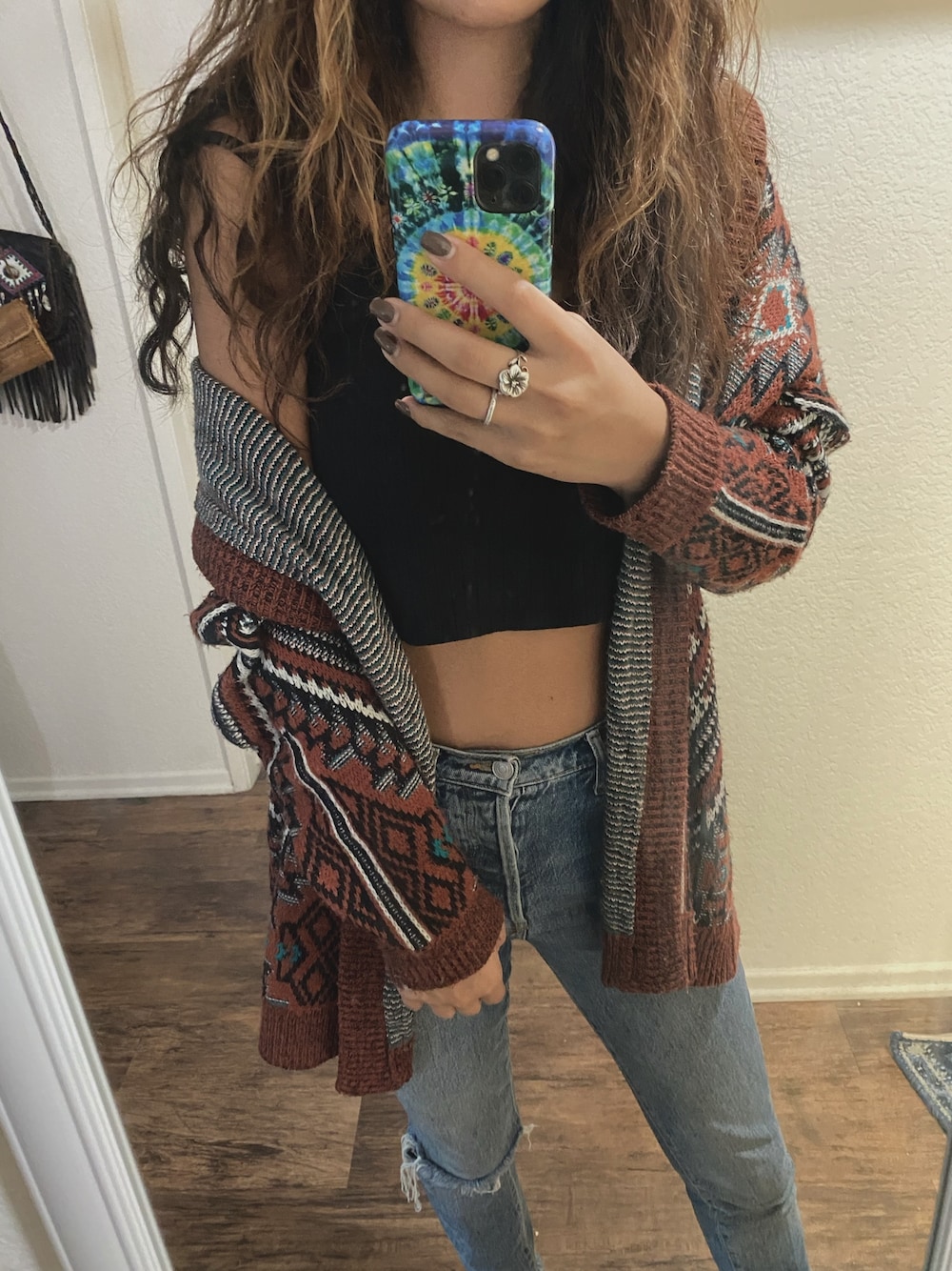 「fall」｜「FREE PEOPLEのFree People Stella High Waist Raw Hem Skinny Jeans（デニムパンツ、ブルー系）」を使った、blueeeeskyyyyさん（レディース・170cm）の秋コーディネートの1枚目の写真