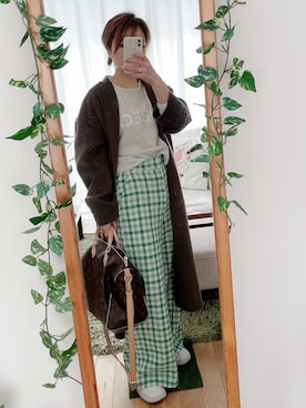 「大人カジュアルコーデ」｜「アイテム（チェスターコート）」を使った、Mitsiさん（レディース・153cm）の春コーディネート