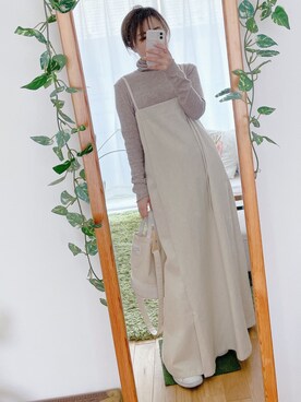 「Lavish Gate（ラヴィッシュゲート）のアイテム（オールインワン・サロペット）」を使った、Mitsiさん（レディース・153cm）の春コーディネート