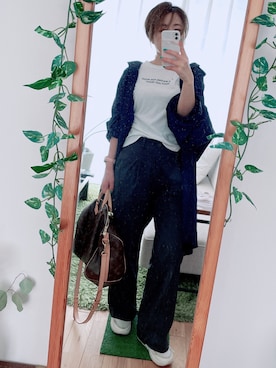 「大人シンプル」｜「アイテム（ステンカラーコート）」を使った、Mitsiさん（レディース・153cm）の春コーディネート