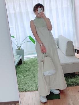 「Lavish Gate（ラヴィッシュゲート）のアイテム（オールインワン・サロペット）」を使った、Mitsiさん（レディース・153cm）の春コーディネート