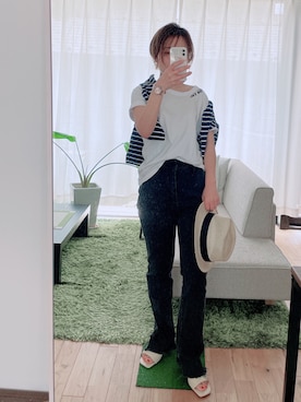 「Les petits basics（ルベーシック）のアイテム」を使った、Mitsiさん（レディース・153cm）の春コーディネート