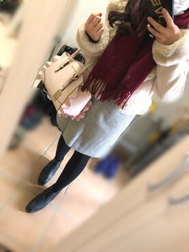 「& chouette（アンドシュエット）のアイテム（トートバッグ）」を使った、ちゃちゃ🐱さん（レディース・147cm）の冬コーディネート
