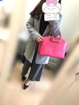 「CECIL McBEE（セシルマクビー）のアイテム（チェスターコート）」を使った、ちゃちゃ🐱さん（レディース・147cm）の春コーディネート