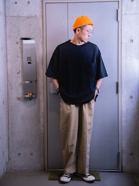 「チャックテイラー」｜「アイテム（ニットキャップ/ビーニー）」を使った、FUKUJINZUKEさん（メンズ・176cm）の夏コーディネート