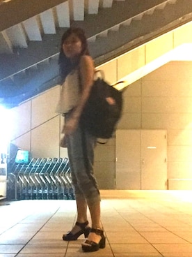 「Abercrombie&Fitch（アバークロンビーアンドフィッチ）のアイテム（チノパンツ）」を使った、aaayyyさん（レディース・154cm）の夏コーディネート