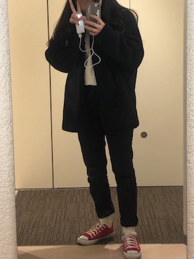 「CIMARRON（シマロン）のアイテム」を使った、草さん（レディース・155cm）の冬コーディネート