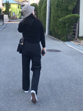 「H&M（エイチ・アンド・エム）のアイテム（ハット）」を使った、草さん（レディース・155cm）の春コーディネート
