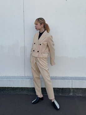 「コーディネート」｜「アイテム（スリッポン）」を使った、恵利香さん（レディース・156cm）の冬コーディネート