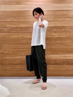 「ベーシック/トラッド」｜安田 智江さん（レディース・161cm）の夏コーディネート