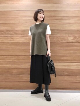 「VONDEL（フォンデル）のアイテム」を使った、安田 智江さん（レディース・161cm）の夏コーディネート