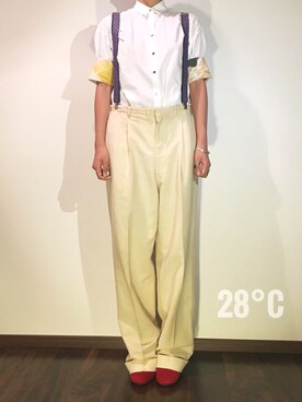 「アイテム（ブーティ、レッド系）」を使った、Satsukiさん（レディース・170cm）の春コーディネート