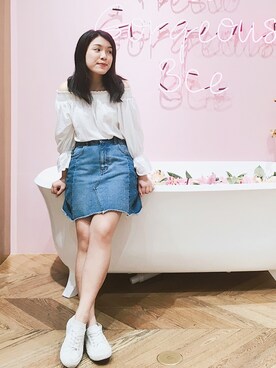 「blueandwhite」｜🐰さん（レディース・155cm）の夏コーディネート