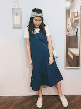 「blueandwhite」｜🐰さん（レディース・155cm）の夏コーディネート