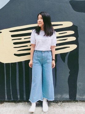 「blueandwhite」｜🐰さん（レディース・155cm）の夏コーディネート