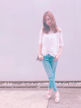 「お買い物」｜「アイテム（サンダル）」を使った、y u r iさん（レディース・162cm）の夏コーディネート