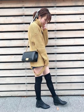 「マスタードイエロー」｜y u r iさん（レディース・162cm）の秋コーディネート