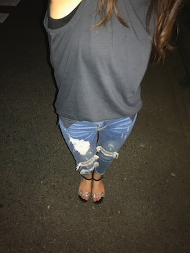 「ZARA（ザラ）のアイテム（タンクトップ、グレー系）」を使った、Miさん（レディース・154cm）の夏コーディネート