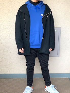 「PARADOX（パラドックス）のアイテム（ダウンジャケット/コート）」を使った、でんでんさん（メンズ・179cm）の冬コーディネート