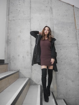 「LIPSERVICE（リップサービス）のアイテム（その他アウター）」を使った、谷口美咲さん（レディース・153cm）の秋コーディネート