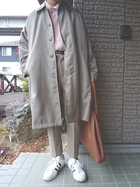 「TIMELY WARNING（タイムリーワーニング）のアイテム（トップス）」を使った、しょーわさん（メンズ・168cm）の春コーディネート
