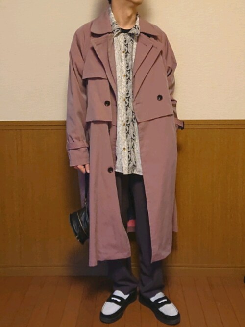 Hare ハレ のトレンチコートを使ったメンズ人気ファッションコーディネート Sciaky