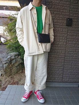 「オールスター」｜「アイテム（ブルゾン）」を使った、しょーわさん（メンズ・168cm）の春コーディネート