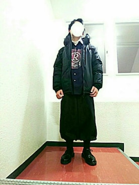 「unrelaxing（アンリラクシング）のアイテム（スラックス）」を使った、TAKさん（メンズ・165cm）の冬コーディネート