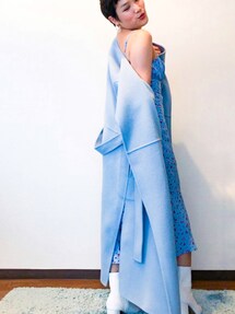 ROPE'（ロペ）の「ウールリバーノーカラーロングコート（その他