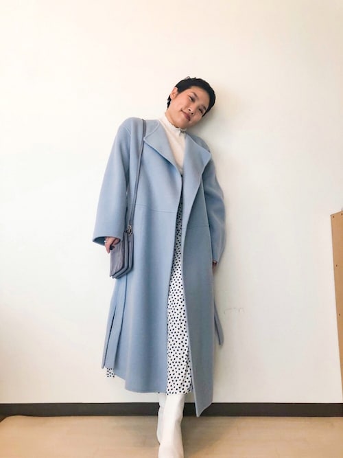 ROPE'（ロペ）の「ウールリバーノーカラーロングコート（その他