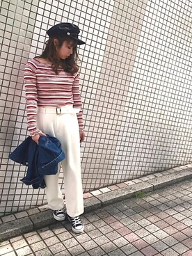 「CONVERSE（コンバース）のconverse（コンバース） ALL STAR OX（オールスターOX）（スニーカー）」を使った、yurikoさん（レディース・153cm）の春コーディネート
