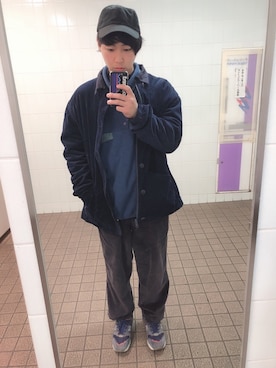 「ROOPTOKYO（ループトウキョウ）のアイテム（キャップ）」を使った、こーさん（メンズ・173cm）の冬コーディネート