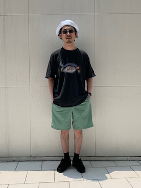 「黒コーデ」｜「アイテム（水着/着物・浴衣）」を使った、KOHEY!?さん（メンズ・169cm）の夏コーディネート