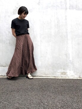 AmUさんの「Linen Flared スカート◆」を使ったコーディネート