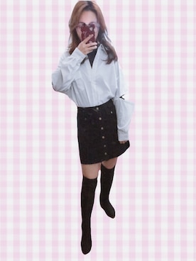 「PULL&BEAR（プルアンドベア）のアイテム（スカート）」を使った、maxluluさん（レディース・160cm）の春コーディネート