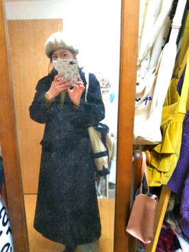 「A part by（アパートバイ）のアイテム（トレンチコート）」を使った、ナッツさん（レディース・157cm）の冬コーディネート
