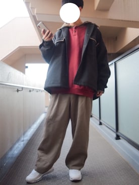 「BASQUE magenta（バスクマゼンタ）のアイテム（ブルゾン）」を使った、kaiさん（メンズ・168cm）の冬コーディネート
