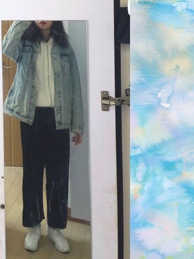 「PULL&BEAR（プルアンドベア）のアイテム（デニムジャケット）」を使った、lemonade🍋さん（レディース・170cm）の春コーディネート