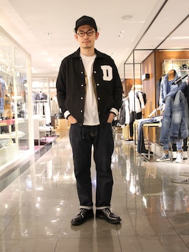 「ダファー」｜「アイテム（スウェット）」を使った、エノ＿エノモトさん（メンズ・175cm）の春コーディネート