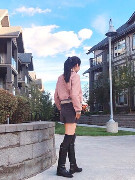 「sandro（サンドロ）のアイテム（ジャケット/アウター）」を使った、NiNiさん（レディース・170cm）の秋コーディネート